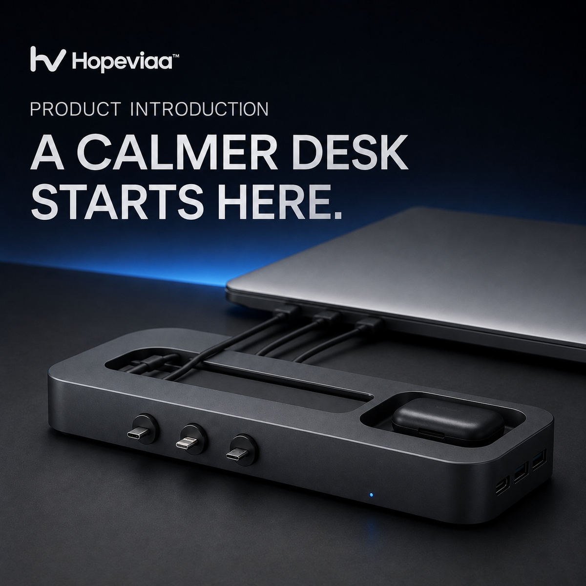 Hopeviaa™ HaloDock Desktop Cable Management Hub